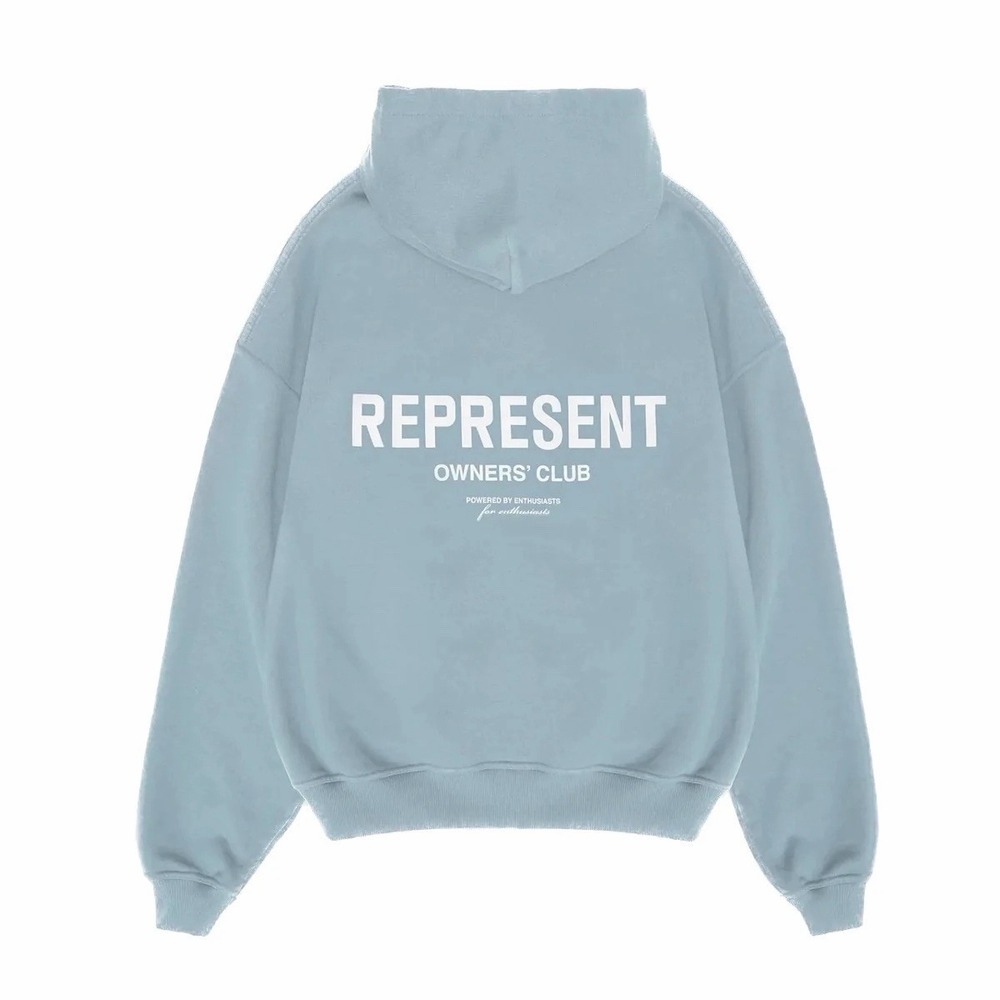 Represent Owners Club Hoodie Men's Size XL Blue Oversized Pullover Sweatshirt